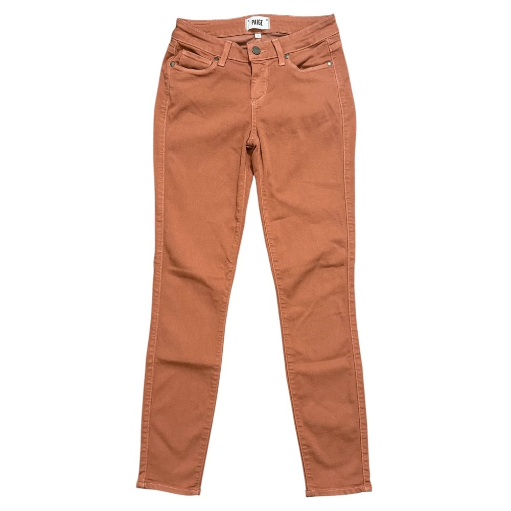 Paige Verdugo Ankle Skinny Jeans Terracotta Rust  Size 26 Boho Stretch Mid Rise